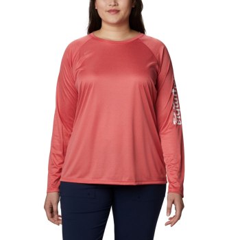 Columbia Sweater Dames, Tidal Heather Long Sleeve Rood Wit, 42EXNPCKW